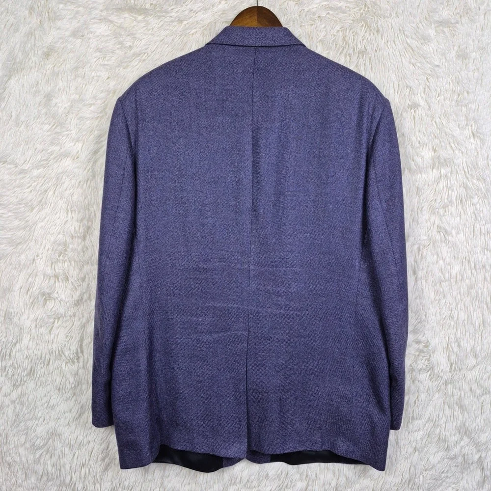 Tallia Uomo E. Thomas Silk Linen Wool Purple Textured Blazer Sport Coat Mens 48R